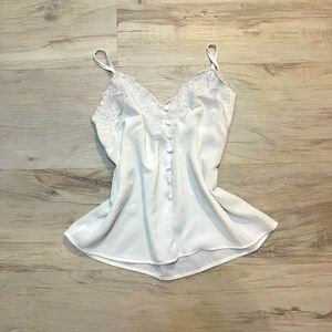 White Camisole with Button Detail